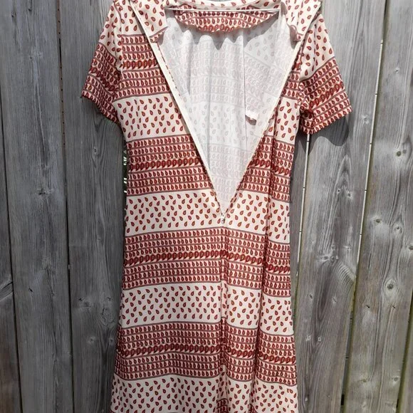 Vintage 60s 70s Dress Paisley Brown Orange Retro 40" Bust 36" Waist - Picture 14 of 15